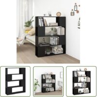 Étagère de Rangement Bibliothèque, Séparateur de pièce, Montage facile, Noir 100x24x124 cm OIB1235E