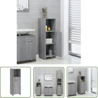 The Living Store Armoire de bain Sonoma gris 30x30x95 cm Bois d'ingénierie - Meuble Salle De Bain - Armoire Salle De Bain - Rangement Salle De Bain - Meuble Design - Commode Salle De Bain