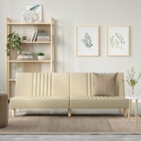 Canapé-lit Canapé fixe Canapé convertible crème tissu 78672