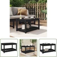 Furniture Limited - Table de jardin noir 82,5x50,5x45 cm bois mas