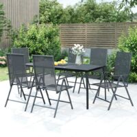 Furniture Limited - Ensemble à manger de jardin 7 pcs anthracite