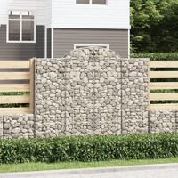 Paniers à gabions arqués 4 pcs Mur en gabion Clôture de gabion 200x50x160/180 cm Fer galvanisé 99059