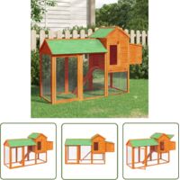 The Living Store Poulailler marron 193x65x117 cm bois massif de pin - Poulailler En Bois - Abri Pour Poules - Coop Pour Volailles - Parc À Poules - Maison Pour Animaux