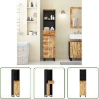 Armoire de salle de bain, Meuble de Rangement, Placard de Rangement Toilettes 38x33x160 cm bois massif de manguier HYB14278