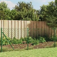 Clôture à mailles Clôture de jardin Clôture Grillage losangées avec piquet d'ancrage vert 1,1x25 m 60293