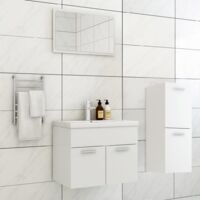 Meuble de salle de bain Mobilier de salle de bain - Blanc Aggloméré BV312713 - BonneVie