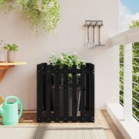 Jardinière avec design de clôture-Pot de fleur noir 70x70x70 cm pin massif