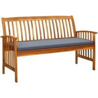 Banc de jardin avec coussin-Banquette de jardin 147 cm Bois d'acacia massif 699605