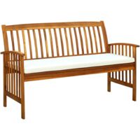 Banc de jardin avec coussin-Banquette de jardin 147 cm Bois d'acacia massif 200509