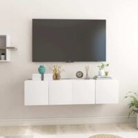 Meubles TV-Banc TV-Meuble Télé suspendus 2 pcs Blanc 60x30x30 cm 450869
