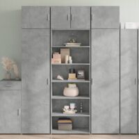 Buffet haut-Armoire de rangement gris béton 70x41x185 cm bois d'ingénierie 207226