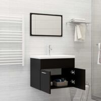 Ensemble de meubles de salle de bain-Meuble de salle de bain Noir Aggloméré 448864