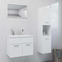 Ensemble de meubles de salle de bain-Meuble de salle de bain Blanc Aggloméré 624539