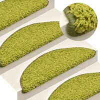 Tapis de marches d'escalier-Tapis d'escalier-Moquette d'escalier 15 pcs Vert 56x17x3 cm 660539