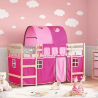 Lit mezzanine enfants avec tunnel sans matelas-Lit pour les enfants rose 80x200 cm 802497
