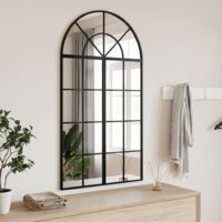 Miroir mural-Miroir Suspendu noir 60x110 cm arche fer 999774