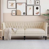 Canapé-Sofa Chesterfield 3 places lin