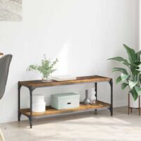 Meuble TV-Banc TV-Meuble Télé Bois Ancien 100x33x41cm Bois d'ingénierie et fer