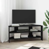 Meuble TV d'angle-Banc TV-Meuble Télé Noir 102x40,5x45cm Bois d'ingénierie
