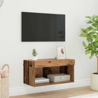 Ensemble meuble TV avec LED-Banc TV-Meuble Télé Bois Ancien Bois d'ingénierie 875124
