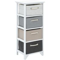 Armoire de rangement Design moderne, Armoire Etagère de rangement, 4 tiroirs Bois OIB7990E