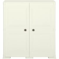 Armoire en plastique Design moderne, Armoire Etagère de rangement, 79x43x85,5 cm Design de bois Crème OIB4738E