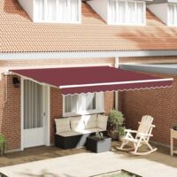 Store banne-Auvent manuel rétractable bordeaux 400x300 cm