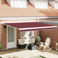 Store banne-Auvent rétractable automatique bordeaux 400x300 cm