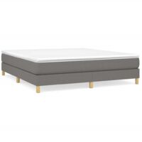 Bonnevie – Sommier tapissier 160x200 cm – Tissu polyester gris foncé – Lattes en contreplaqué pour soutien optimal – Dimensions totales 203x160x25 cm - OIB4089E