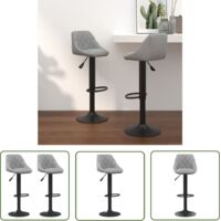 The Living Store Tabourets de bar lot de 2 gris clair velours - Tabouret De Bar - Chaise De Comptoir - Fauteuil De Bar - Tabouret Design - Tabouret Velours