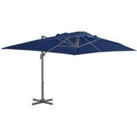 Parasol déporté avec mât - Parasol de Jardin Parasol de balcon en aluminium 4x3 m Bleu azuré BV831275 - BonneVie