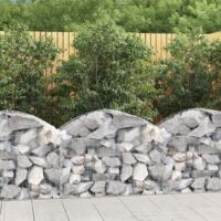 Gabion pour Pierres arqué Panier de gabions - Cage à pierre 100x50x60/80 cm Fer galvanisé BV841906 - BonneVie