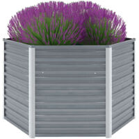 Jardinière de jardin - Balconnière à fleurs Lit surélevé de jardin Acier galvanisé 129x129x77 cm Gris BV202290 - BonneVie