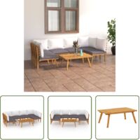 Salon de jardin 7 pcs Contemporain, Ensemble repas de jardin, avec coussins Bois d'acacia solide OIB9193E