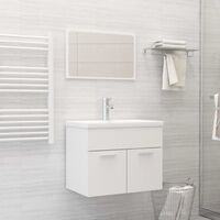 Meuble de salle de bain Mobilier de salle de bain - Blanc Aggloméré BV457594 - BonneVie