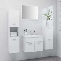 Meuble de salle de bain Mobilier de salle de bain - Blanc Aggloméré BV277440 - BonneVie