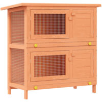 Clapier lapin d'extérieur Cage Enclos à Lapin Enclos pour petits animaux 4 portes Bois 51519