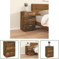 Table de chevet - Bout de Canapé Armoire De Rangement Chêne fumé 40x40x63 cm Bois d'ingénierie BV892979 - BonneVie