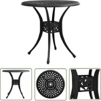 Table d'extérieur Table de salon de jardin - Noir 78x78x72 cm Aluminium coulé BV482875 - BonneVie
