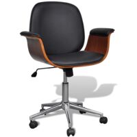 Chaise design - Chaise pivotante Bois courbé et similicuir BonneVie-10238
