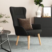 Chaise Chaise de relaxation Noir Tissu Chaise de salon 29784