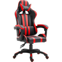 Fauteuil gamer Chaise de bureau - Fauteuil de jeu Rouge Similicuir BonneVie-99384