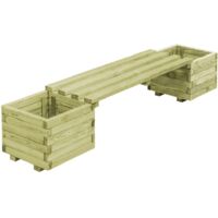 Banc de jardin à jardinières Banc d'extérieur Banquette Bois de pin imprégné 89515