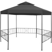 Tonnelle de jardin Tonnelle Barnum Belvédère de jardin 323x275x265 cm Anthracite 39945