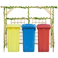 Tonnelle de jardin Tonnelle Barnum Pergola de jardin pour poubelles triples Bois de pin imprégné 69618