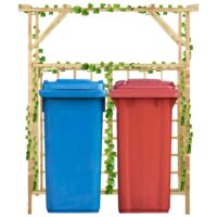 Tonnelle de jardin Tonnelle Barnum Pergola de jardin pour poubelles doubles Bois de pin imprégné 95258