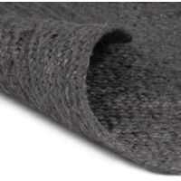 Tapis de salon Style Moderne Tapis fait à la main - Tapis de sol Jute Rond 240 cm Gris foncé BV920435 - BonneVie