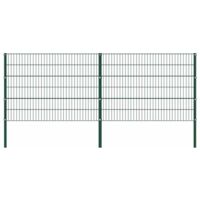 Panneau de clôture avec poteaux Clôtures de jardin Panneau de clôture Fer 3,4 x 1,2 m Vert 35127