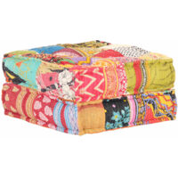 Pouf Pouf de Salon Tabouret Bas 60x70x36 cm Patchwork Tissu 56213