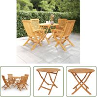 Salon de jardin 5 pcs Contemporain, Ensemble repas de jardin, Bois de teck massif OIB9275E